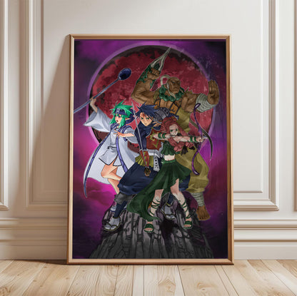 Blade Dancer party promo poster in a framed room setting