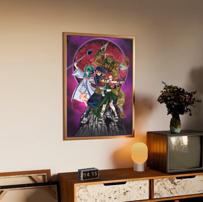 Blade Dancer party promo poster styled on a gallery wall