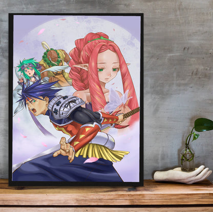 Blade Dancer promo artwork poster hung above a desk