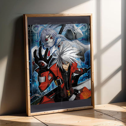 BlazBlue Calamity Trigger poster in a modern interior