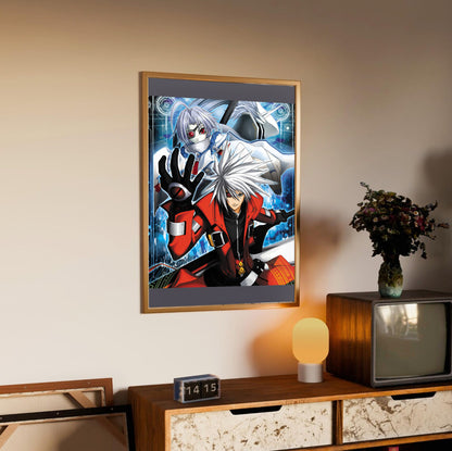 BlazBlue Calamity Trigger poster styled on a gallery wall