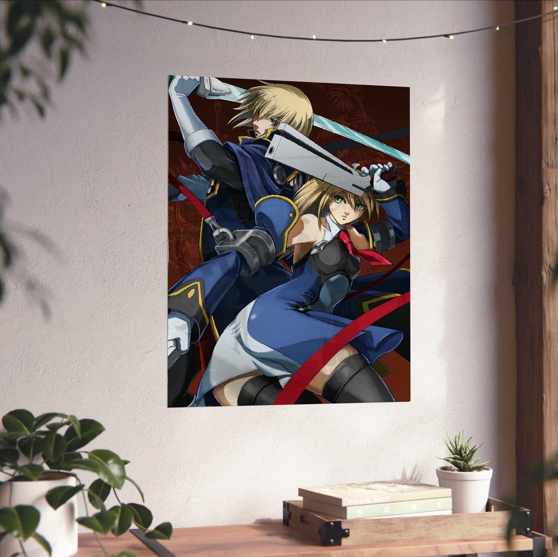BlazBlue Jin and Noel poster close-up print detail