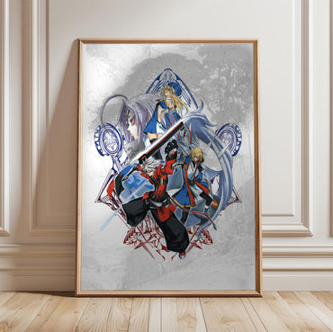 BlazBlue Calamity Trigger Portable cast poster in a framed room setting