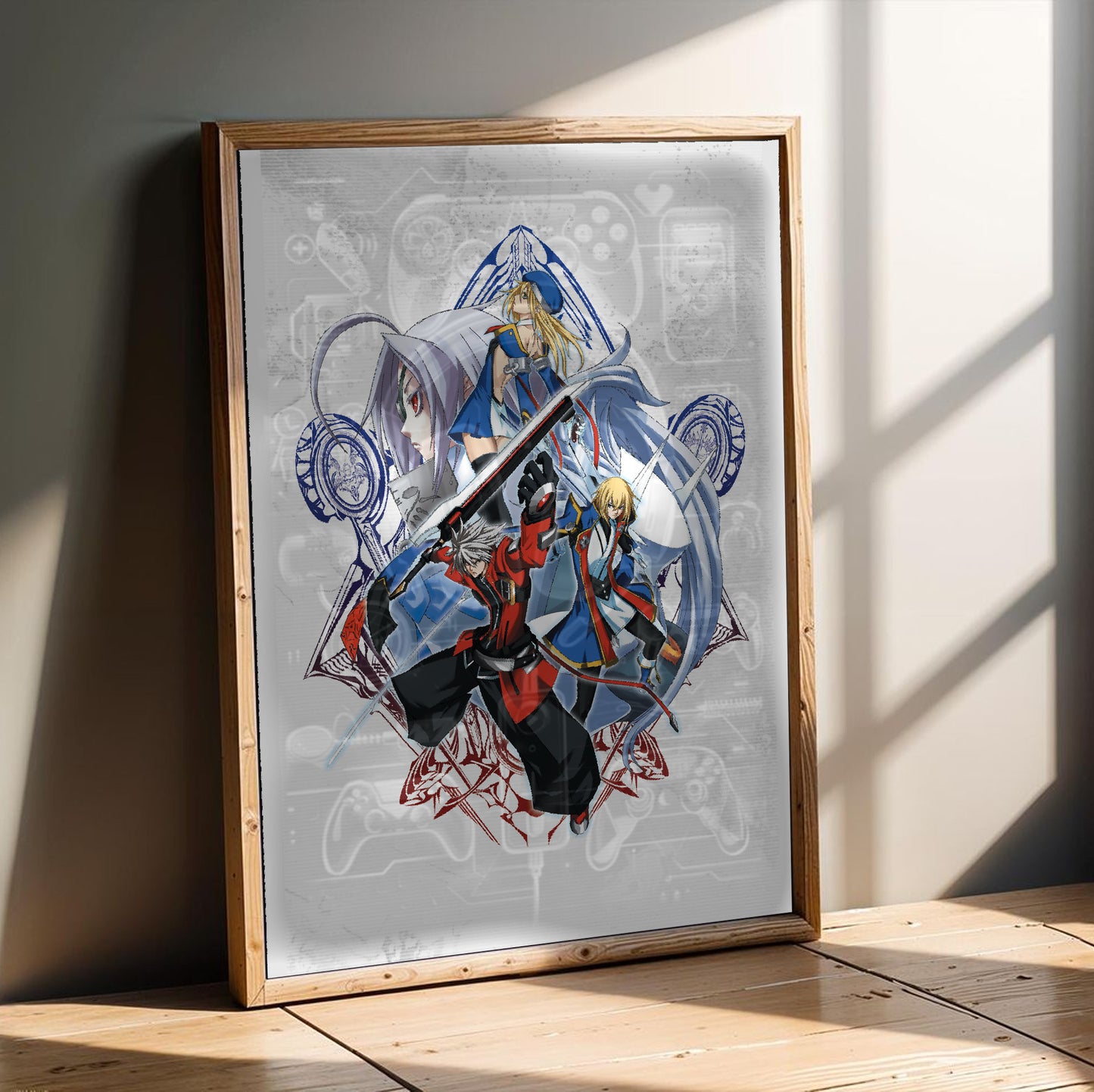 BlazBlue Calamity Trigger Portable cast poster in a modern interior