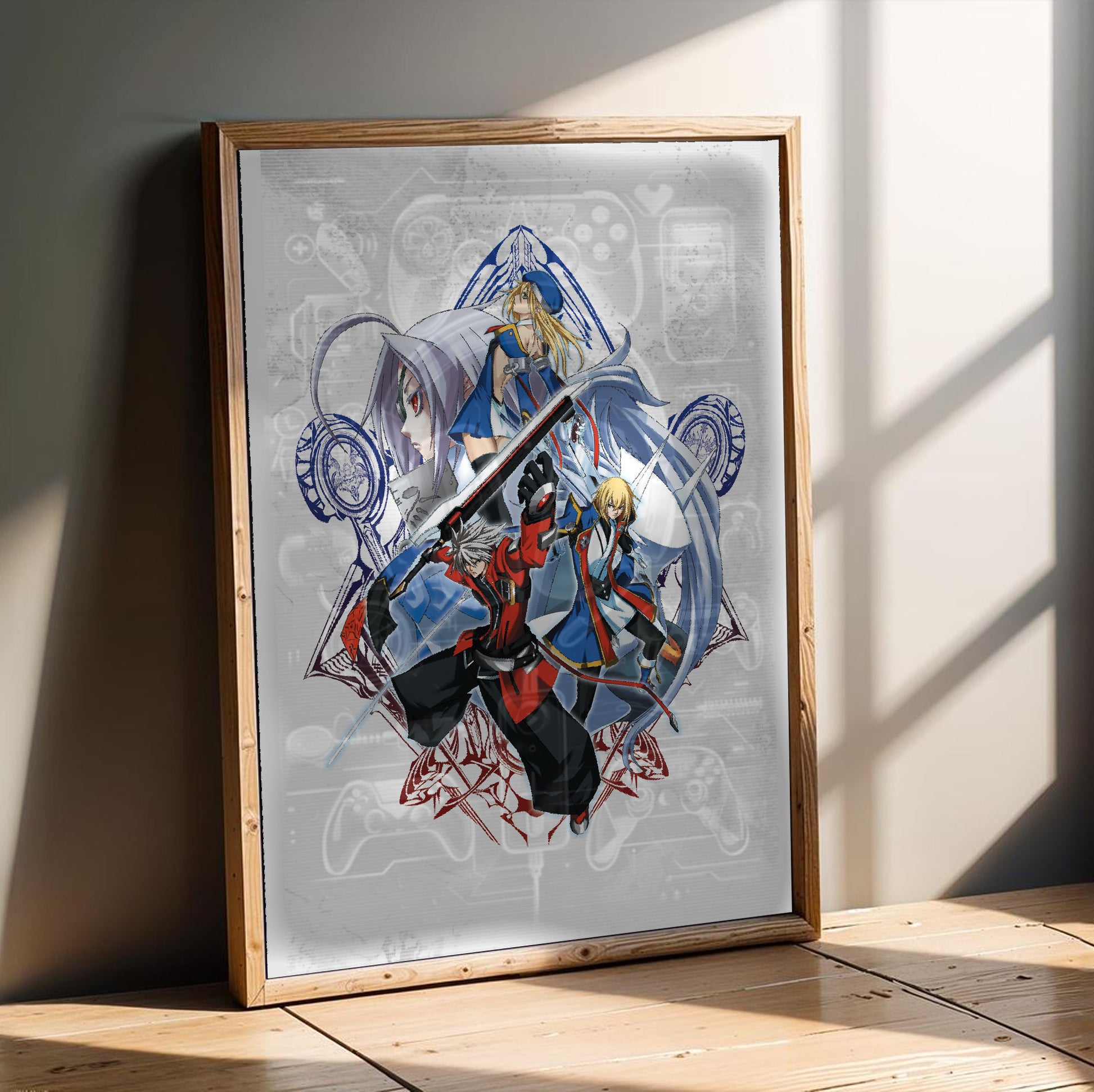 BlazBlue Calamity Trigger Portable cast poster in a modern interior