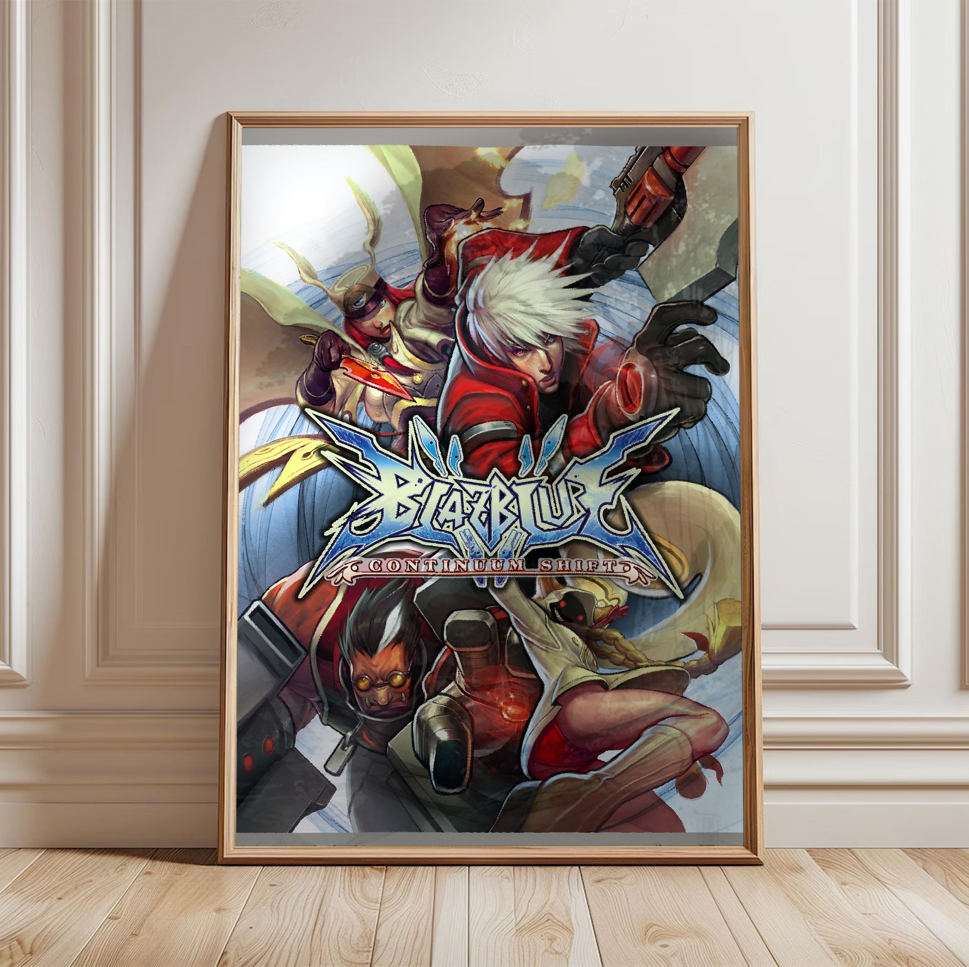 BlazBlue Continuum Shift poster in a framed room setting