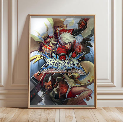 BlazBlue Continuum Shift poster in a framed room setting