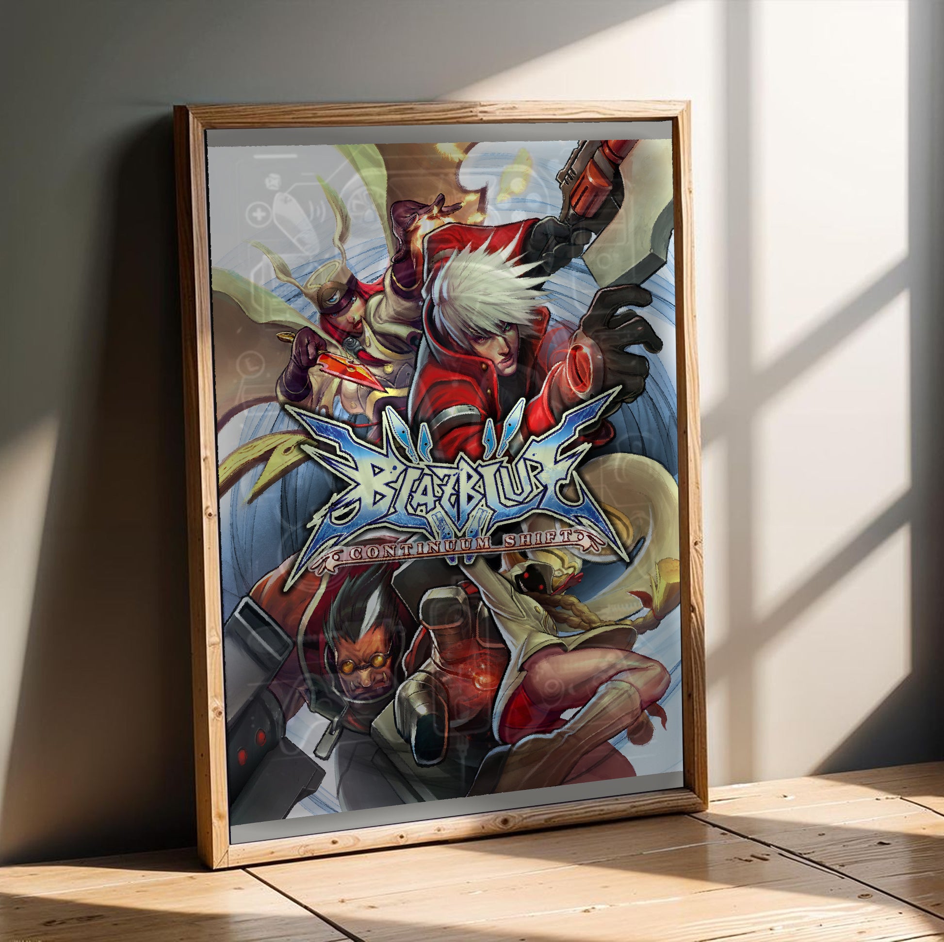 BlazBlue Continuum Shift poster in a modern interior