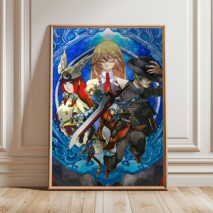 BlazBlue Continuum Shift promo art poster in a framed room setting
