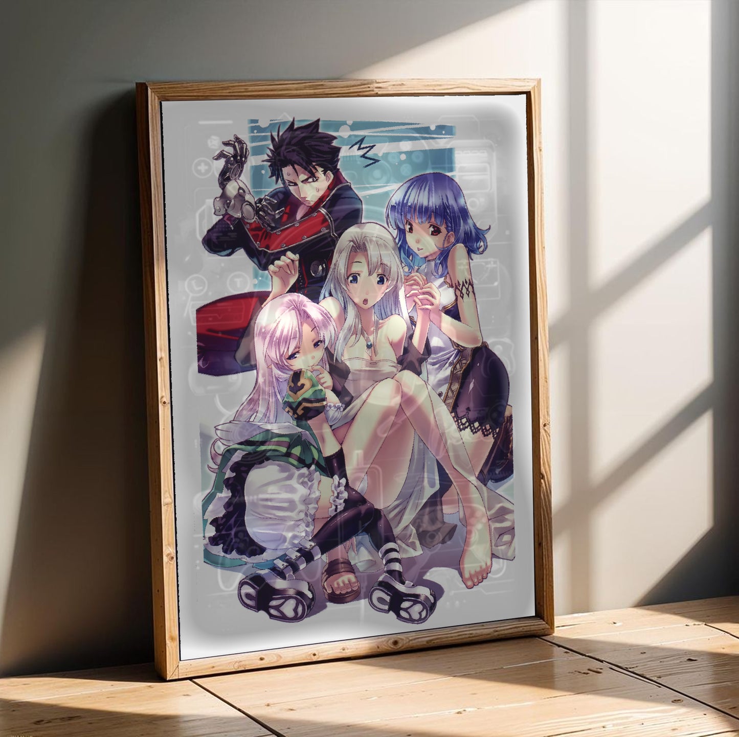 Blazing Souls illustration poster in a modern interior
