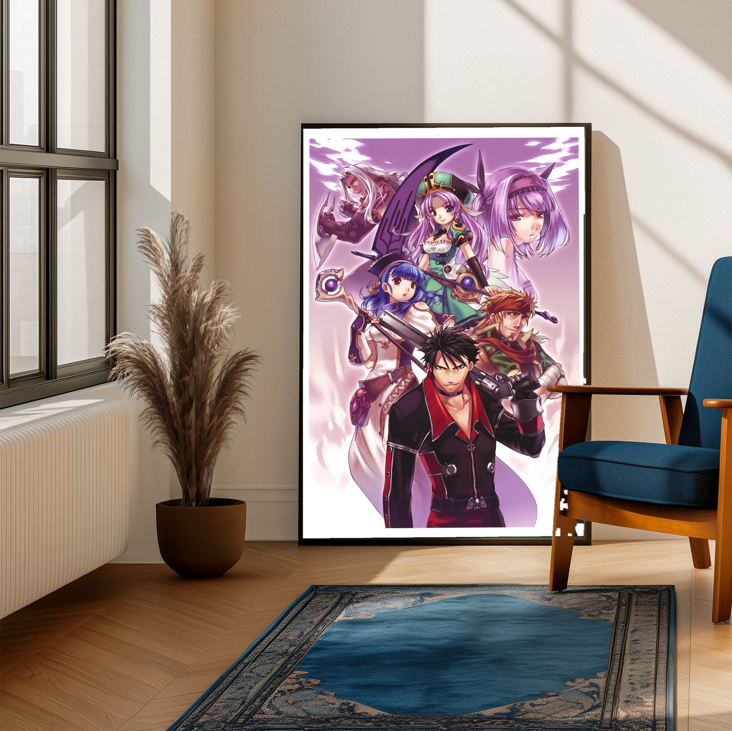 Blazing Souls Japanese cover art poster on a living room wall