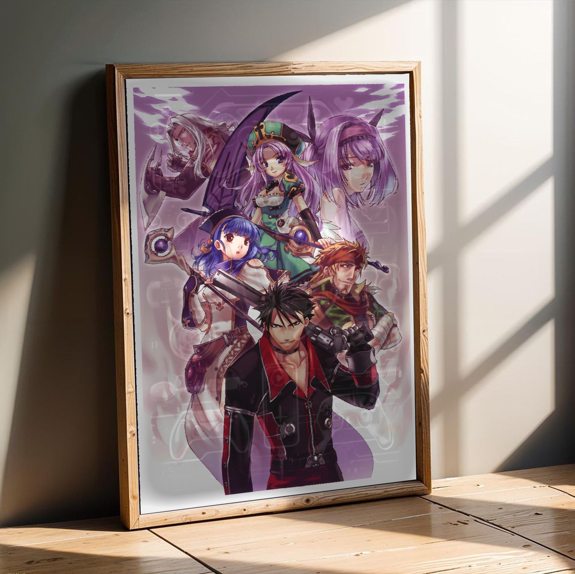 Blazing Souls Japanese cover art poster in a modern interior