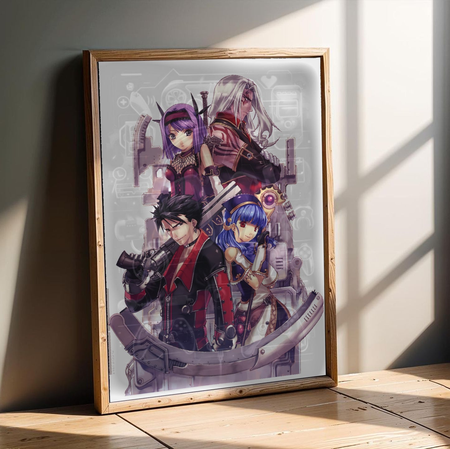 Blazing Souls Japanese cover artwork poster in a modern interior