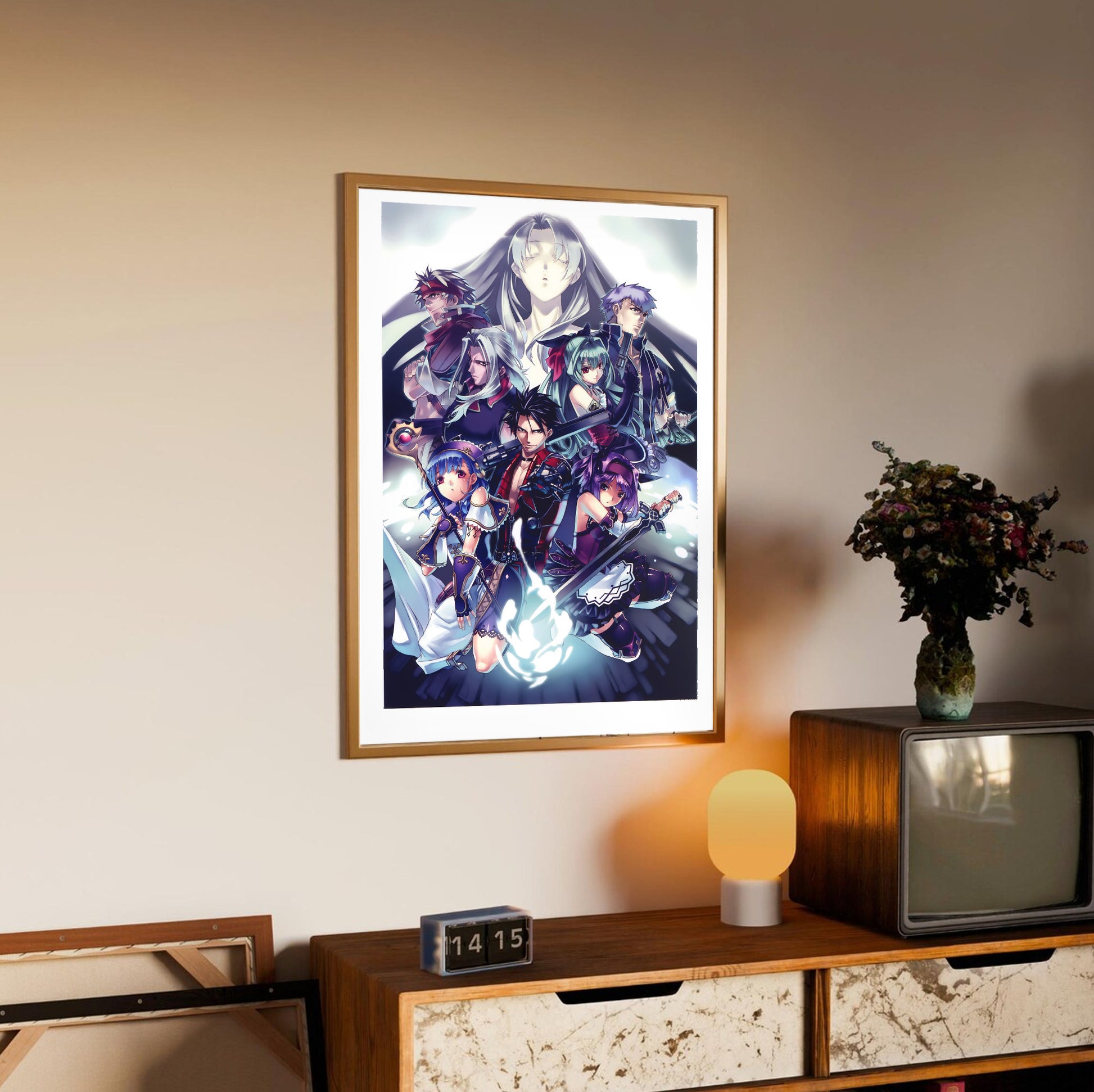 Blazing Souls key art poster styled on a gallery wall