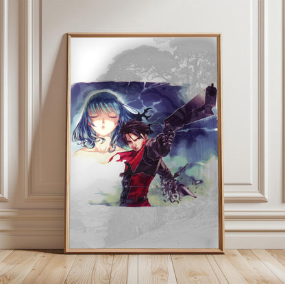 Blazing Souls promo art poster in a framed room setting