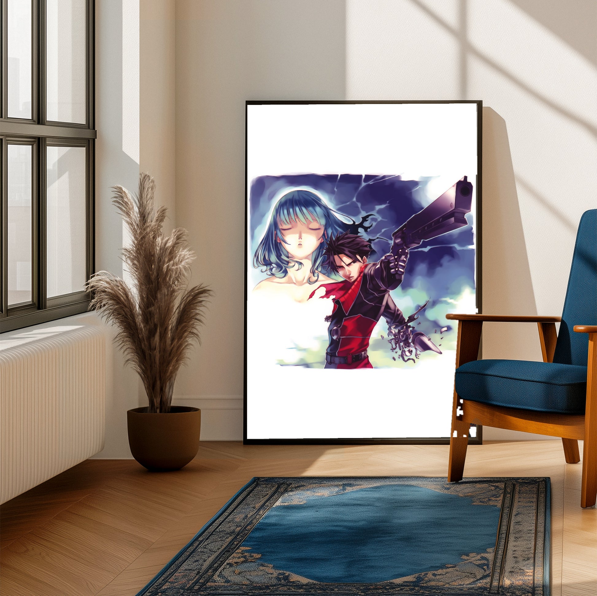 Blazing Souls promo art poster on a living room wall