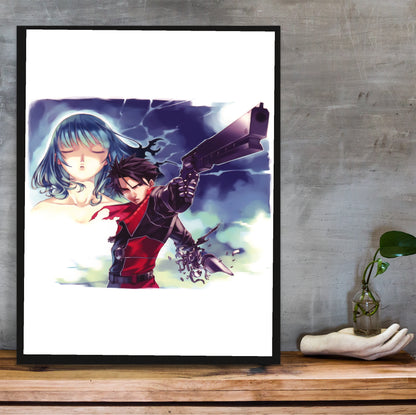 Blazing Souls promo art poster hung above a desk