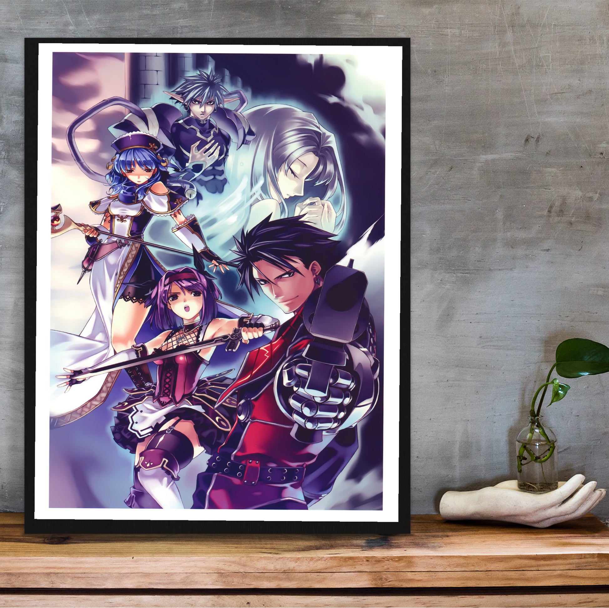 Blazing Souls Accelate poster hung above a desk