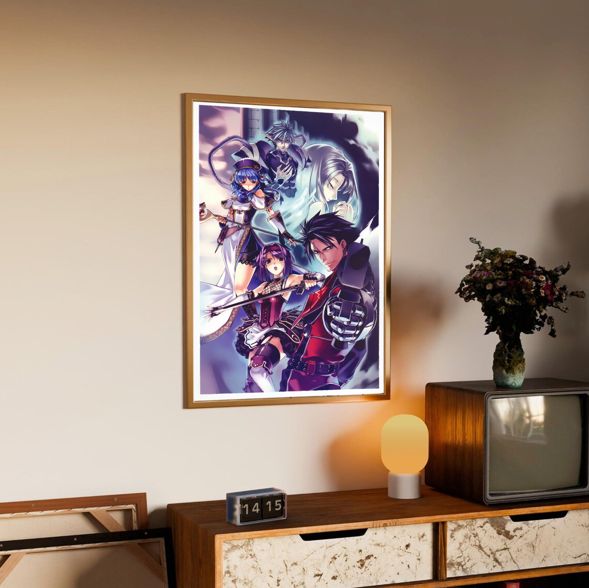 Blazing Souls Accelate poster styled on a gallery wall