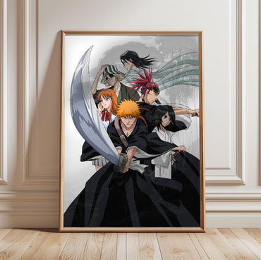 Bleach Shattered Blade poster in a framed room setting