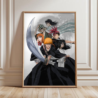 Bleach Shattered Blade poster in a framed room setting