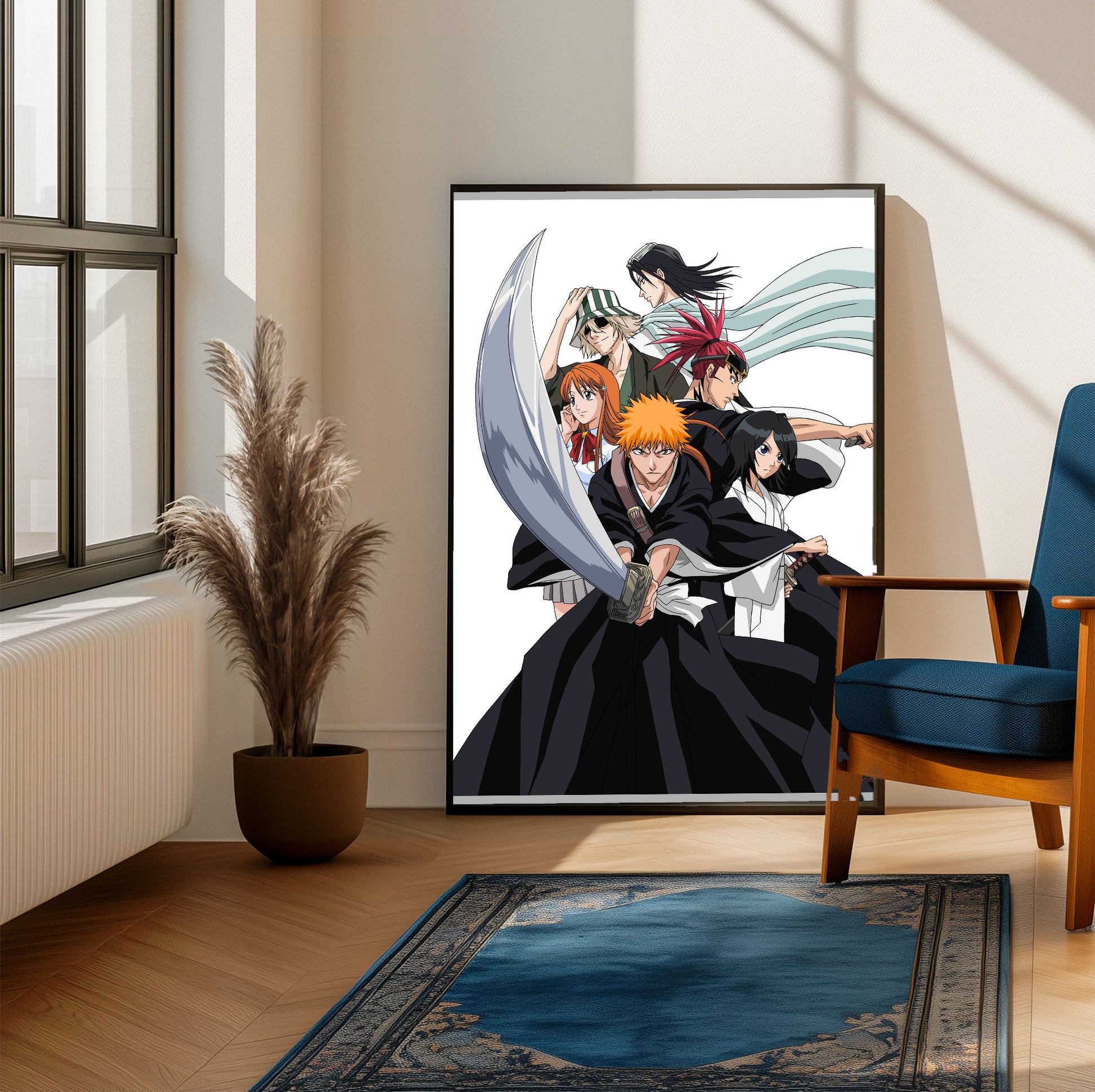 Bleach Shattered Blade poster on a living room wall