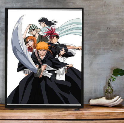 Bleach Shattered Blade poster hung above a desk