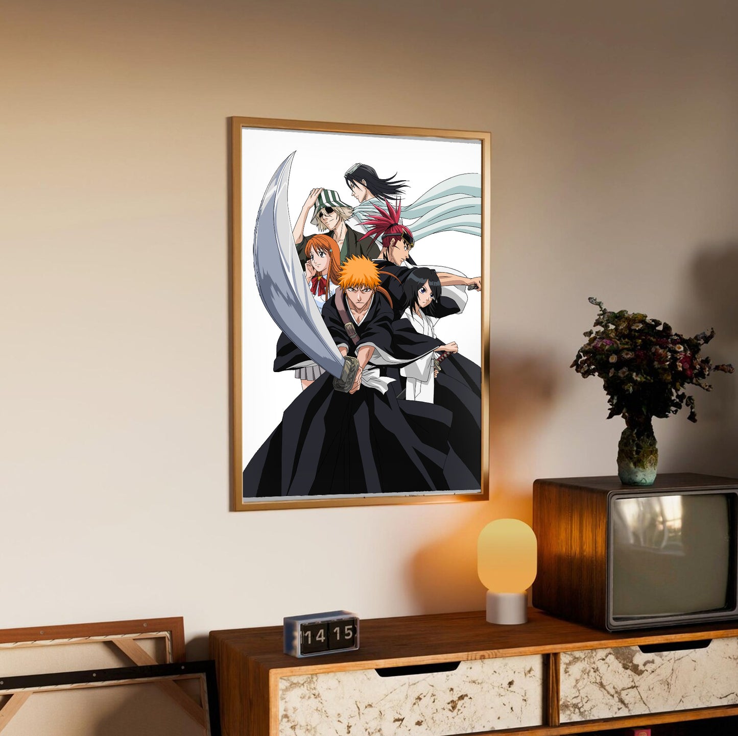 Bleach Shattered Blade poster styled on a gallery wall