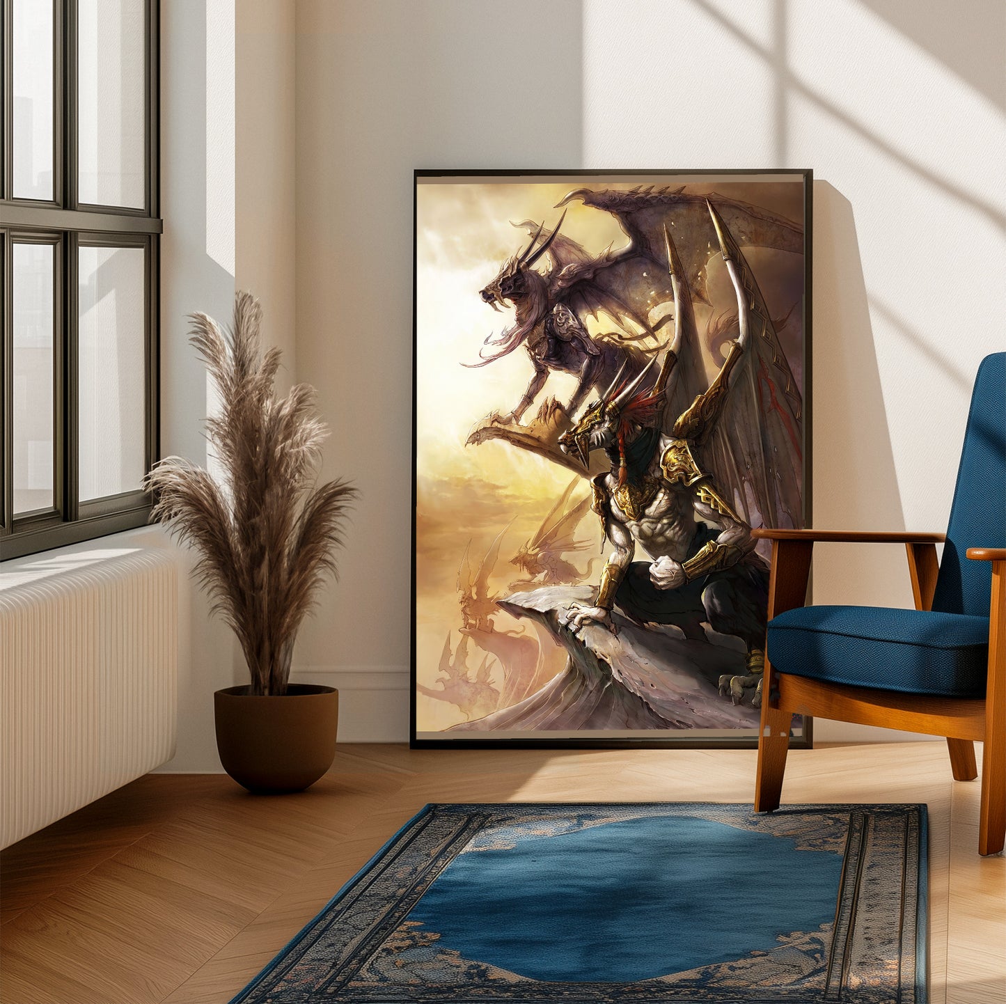 Blood of Bahamut poster on a living room wall