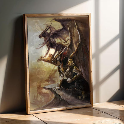 Blood of Bahamut poster in a modern interior