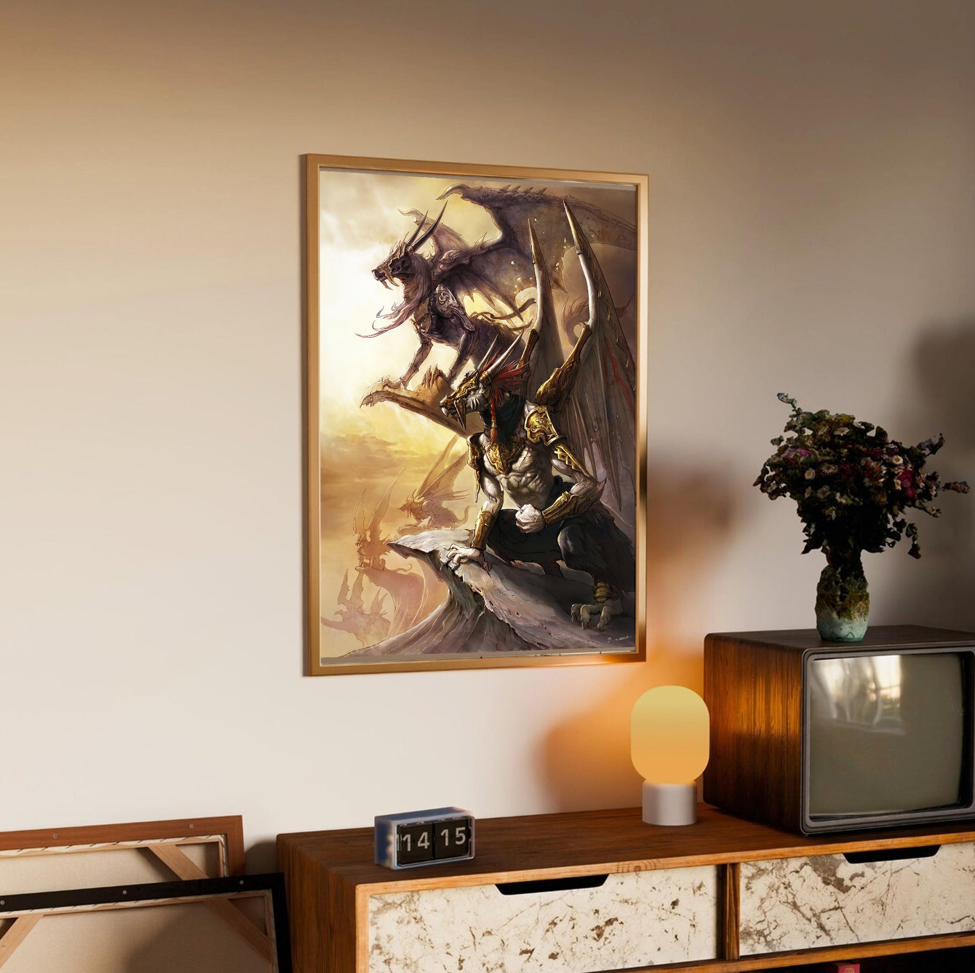 Blood of Bahamut poster styled on a gallery wall