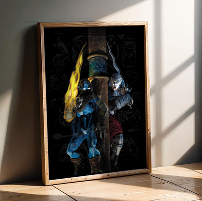 Legacy of Kain Kain and Raziel poster in a modern interior