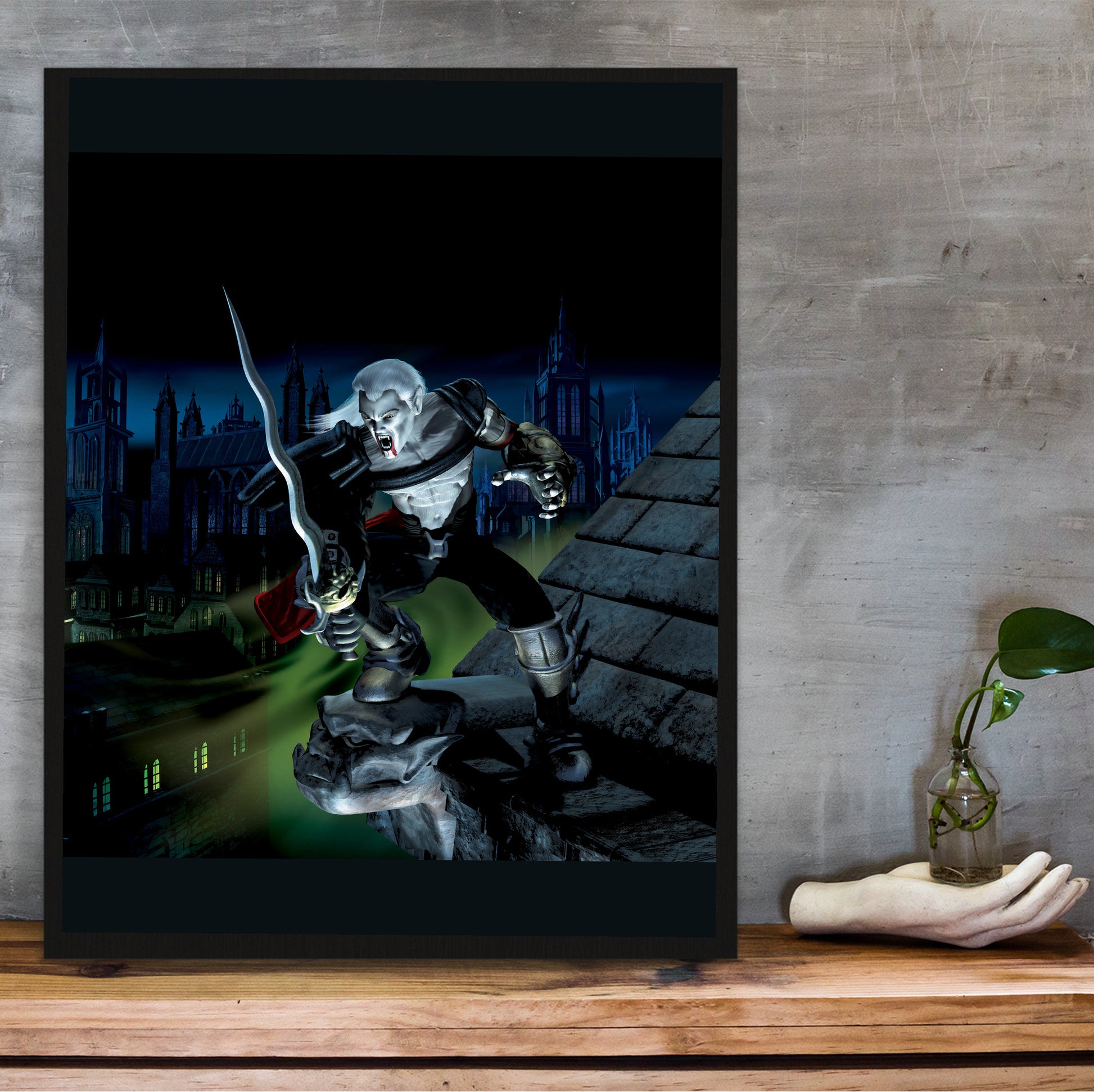 Blood Omen 2 Kain poster hung above a desk