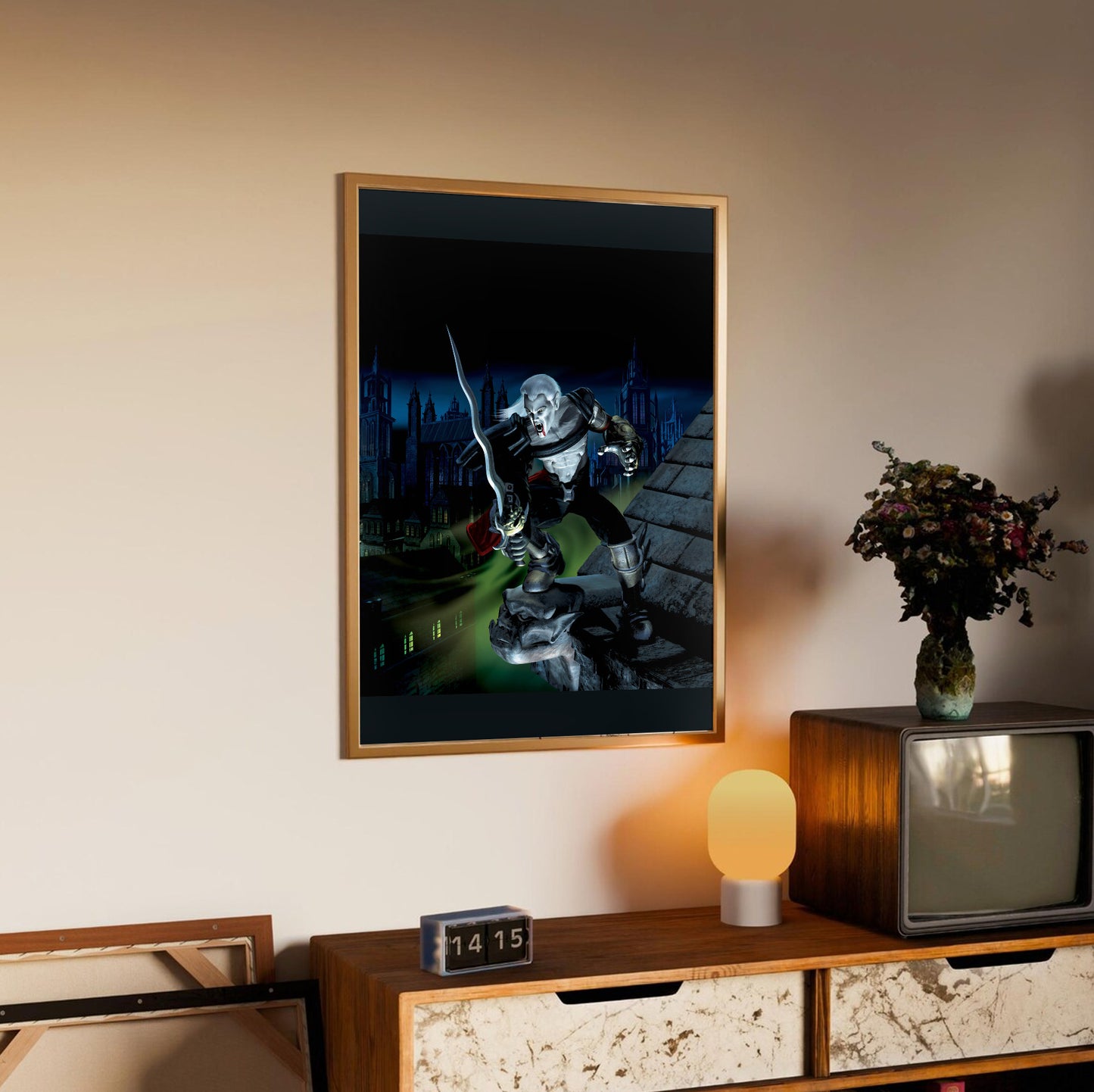 Blood Omen 2 Kain poster styled on a gallery wall