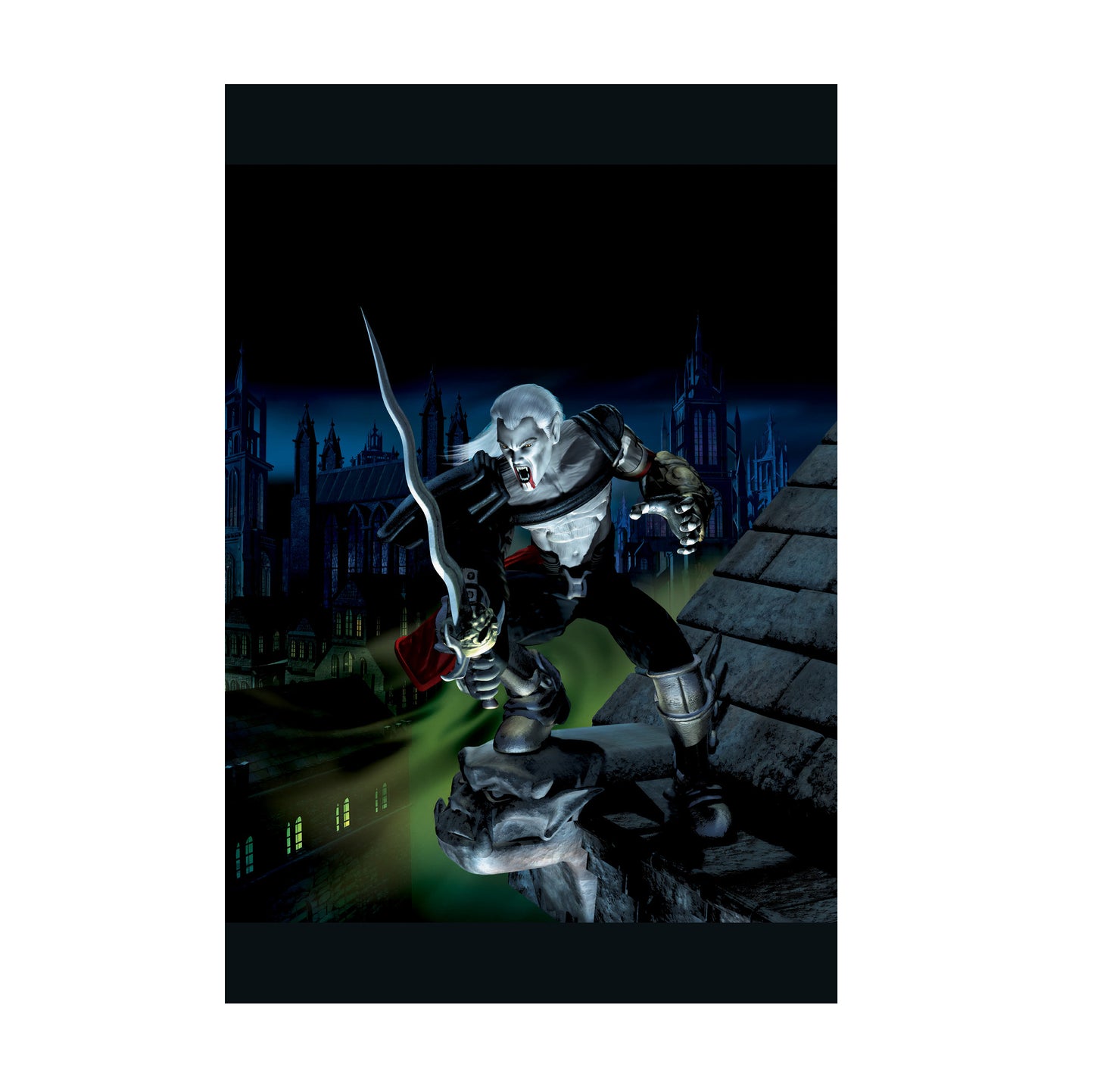 Blood Omen 2 poster of Kain on the Meridian rooftops
