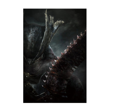 Bloodborne key artwork poster of the Hunter with the Saw Cleaver