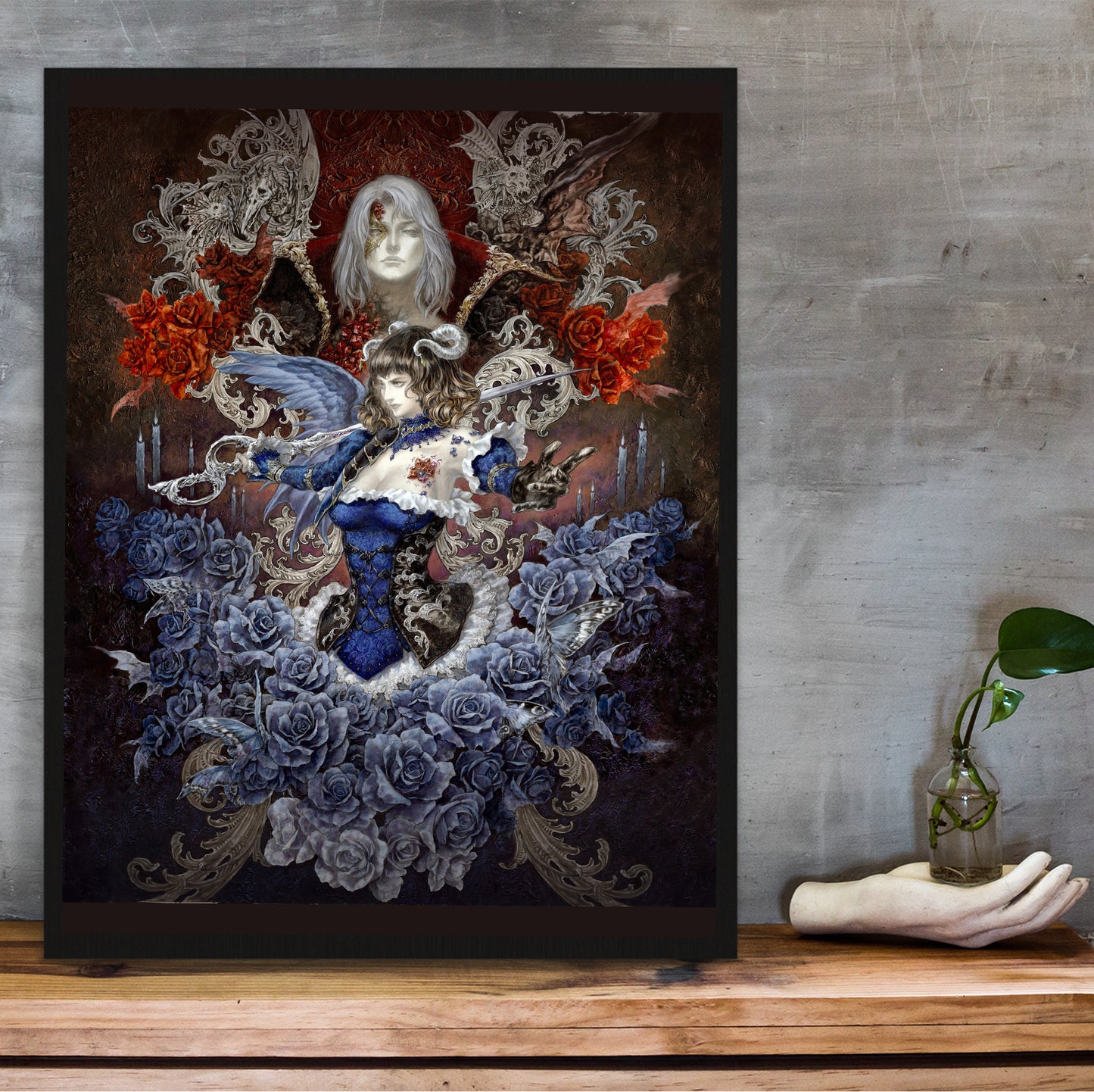 Bloodstained Miriam by Ayami Kojima poster hung above a desk
