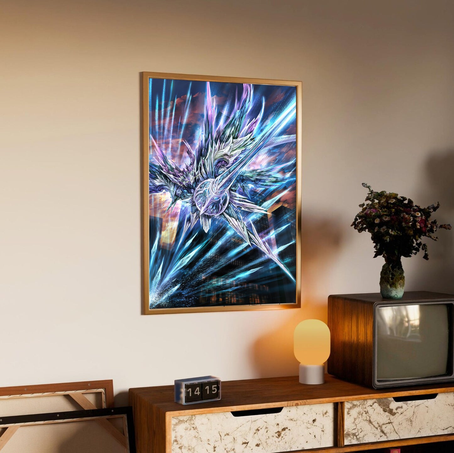Blue Reflection Netzach poster styled on a gallery wall