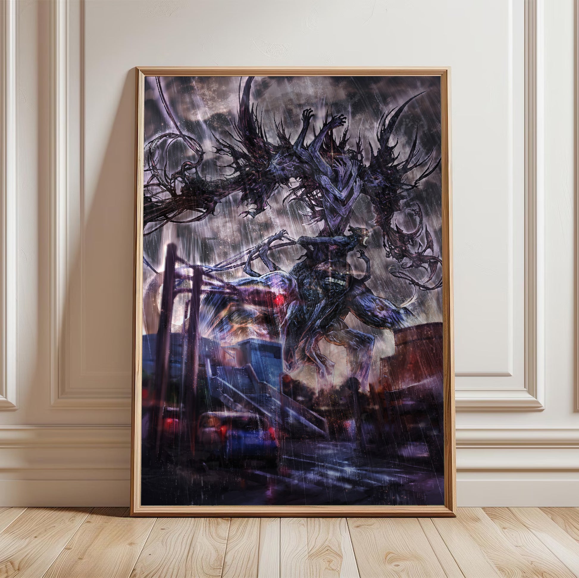 Blue Reflection Yesod poster in a framed room setting