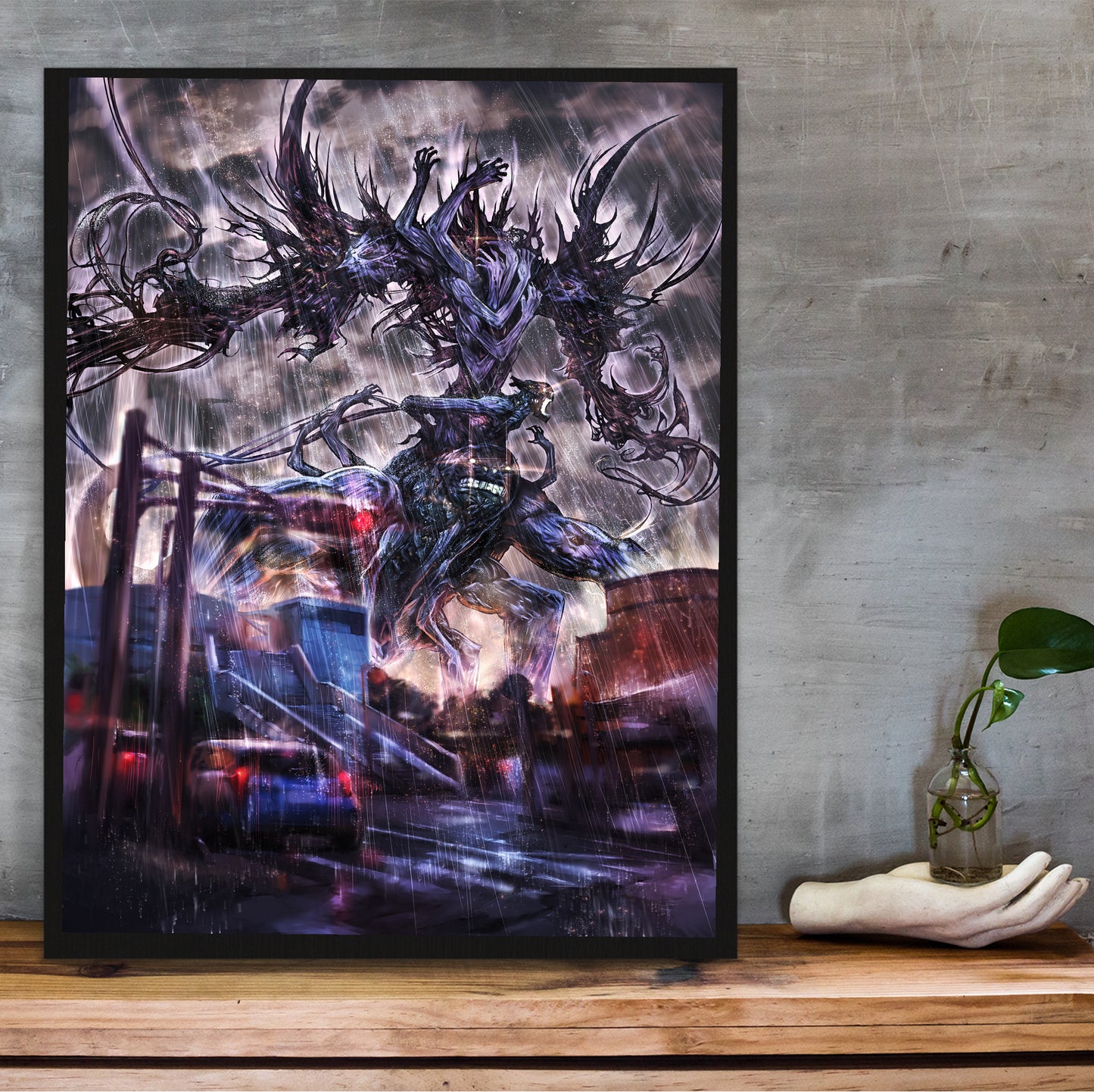 Blue Reflection Yesod poster hung above a desk
