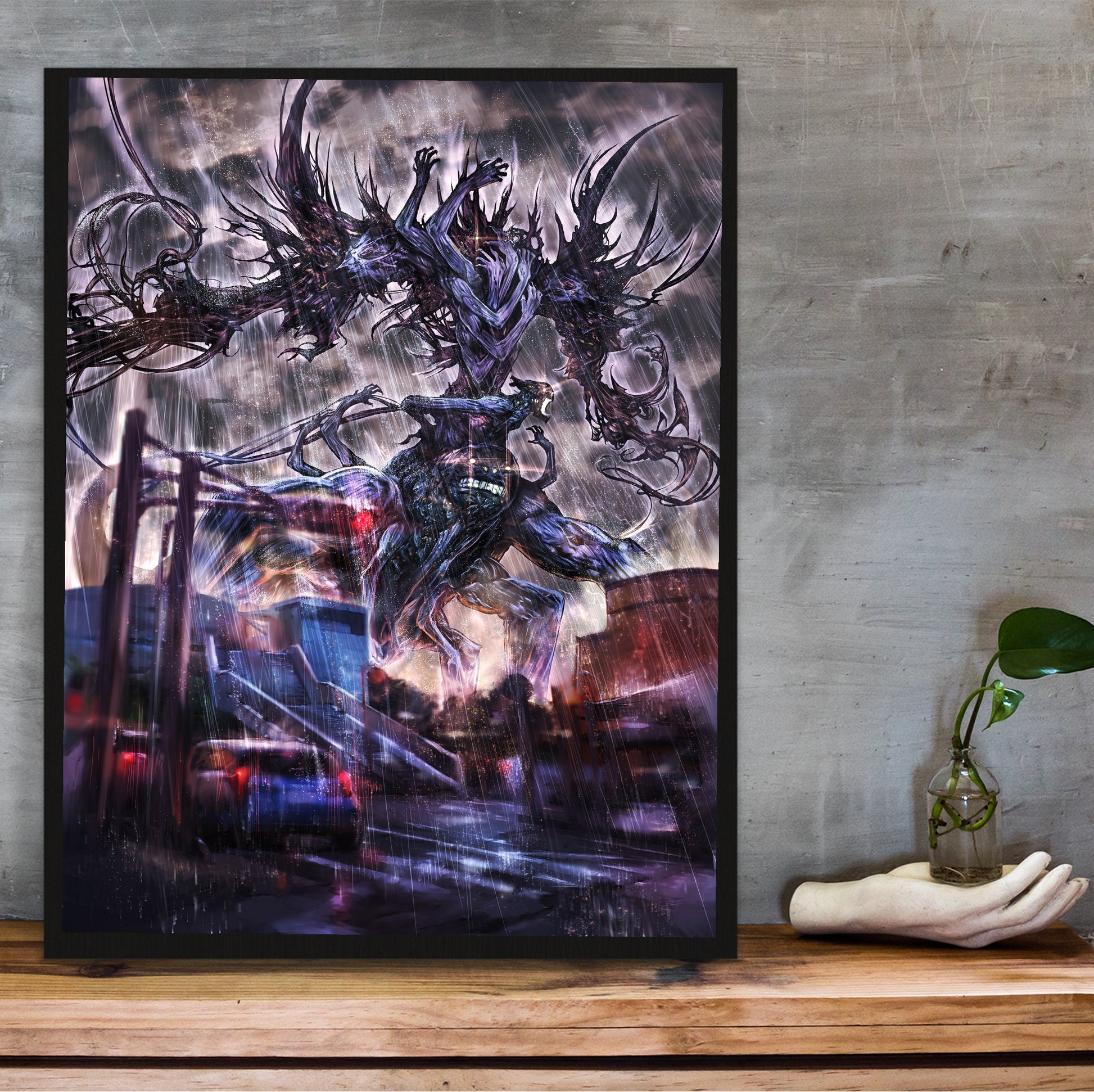 Blue Reflection Yesod poster hung above a desk
