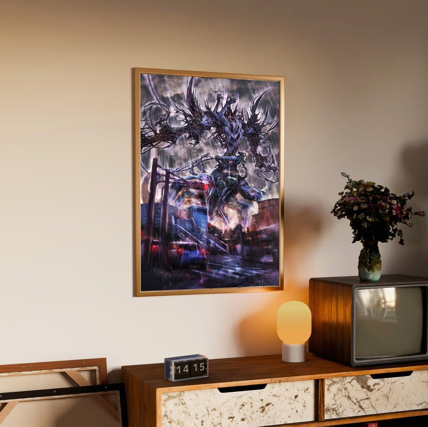 Blue Reflection Yesod poster styled on a gallery wall