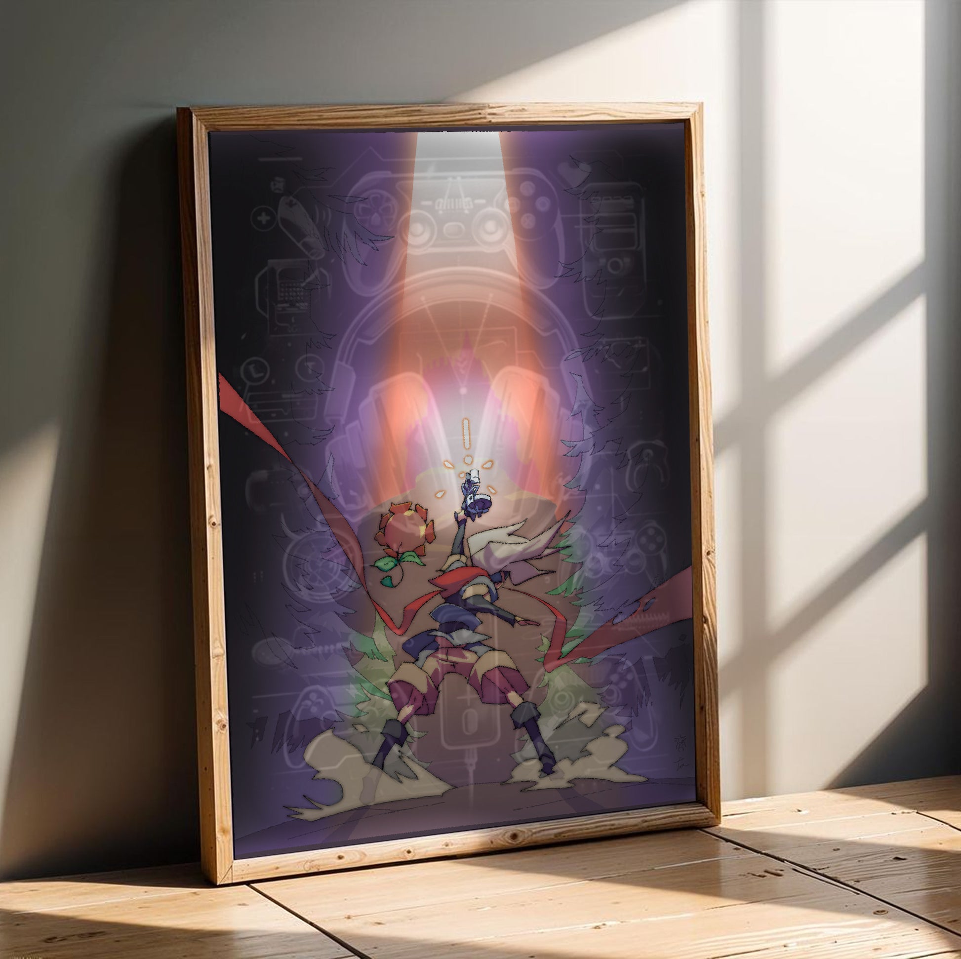 Boktai The Sun Is in Your Hand poster in a modern interior