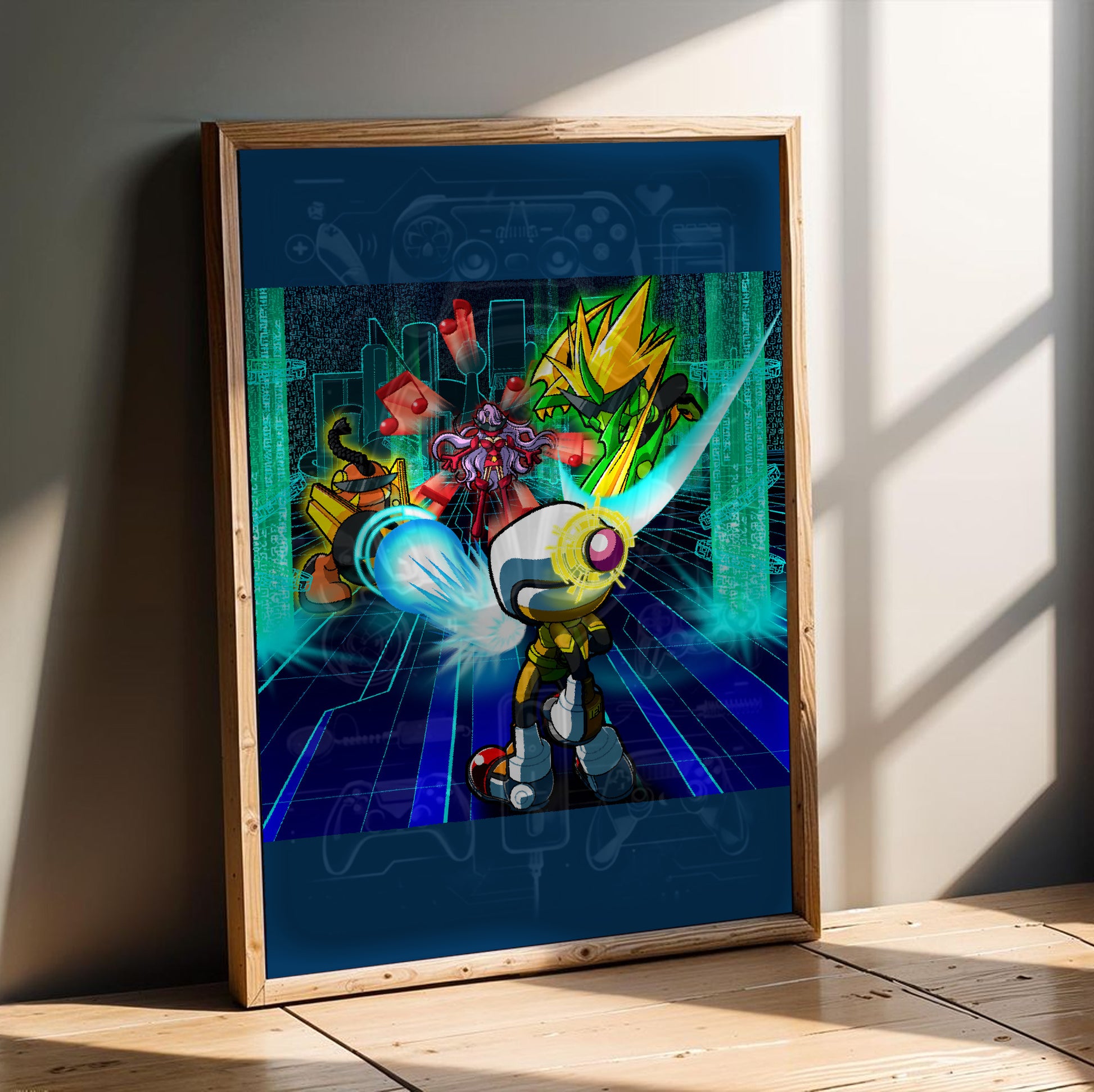 Bomberman 2 artwork poster in a modern interior