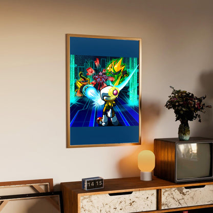 Bomberman 2 artwork poster styled on a gallery wall