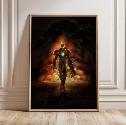 Bomberman Act Zero poster in a framed room setting