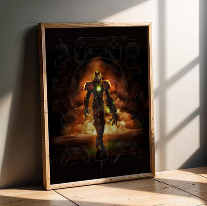 Bomberman Act Zero poster in a modern interior