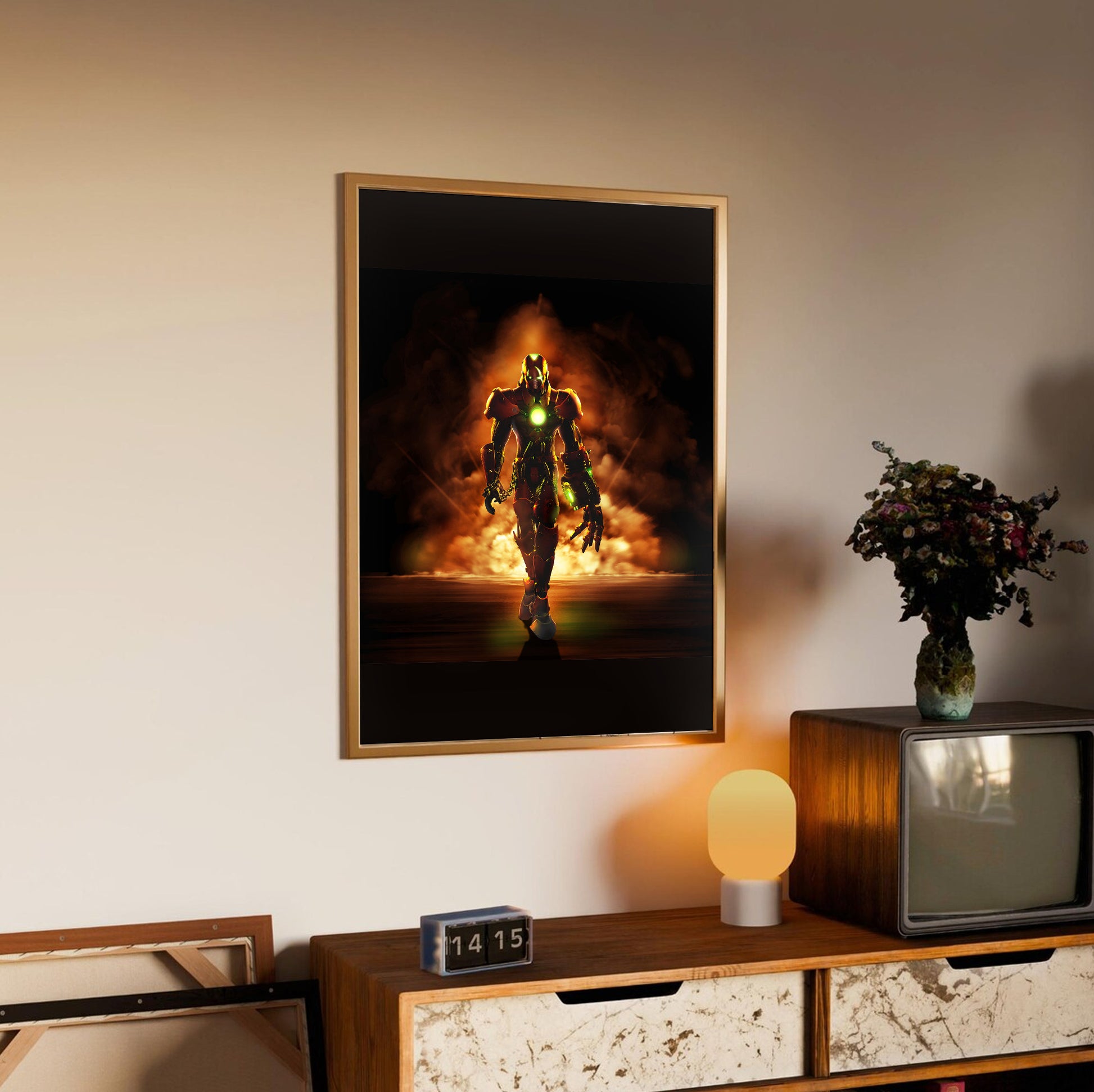 Bomberman Act Zero poster styled on a gallery wall