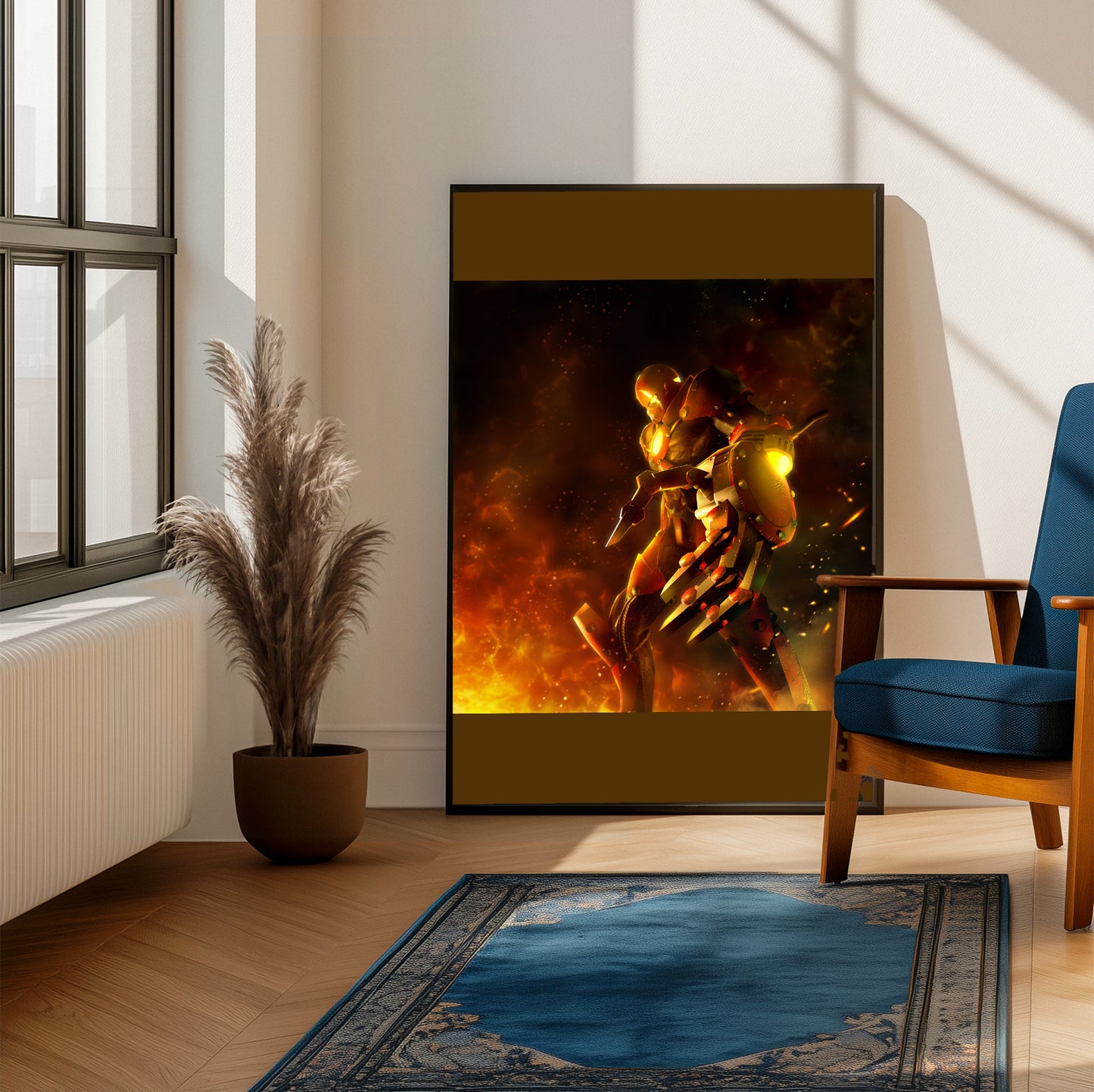 Bomberman Act Zero promo artwork poster on a living room wall