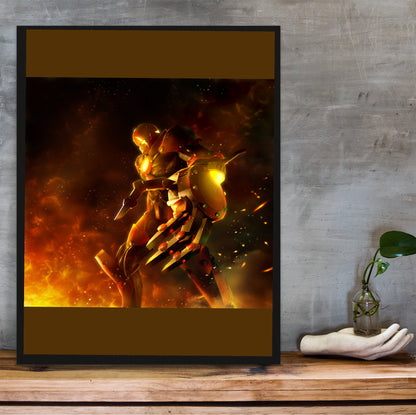 Bomberman Act Zero promo artwork poster hung above a desk